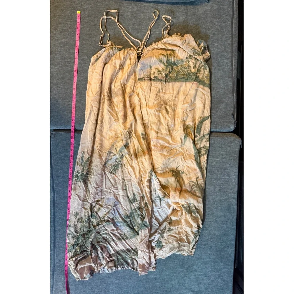Tahnee Kelland for Anthropologie Strappy Midi Dress XS Tropical Palm Print Boho - Picture 8 of 8